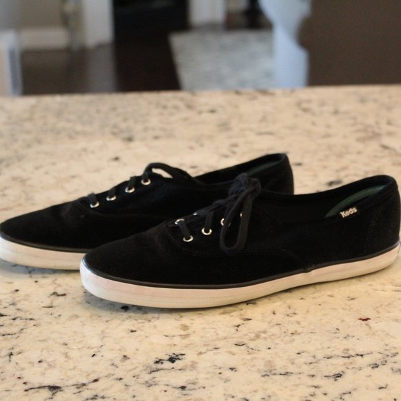 Keds Champion Black Velvet Sneakers Shoes 9